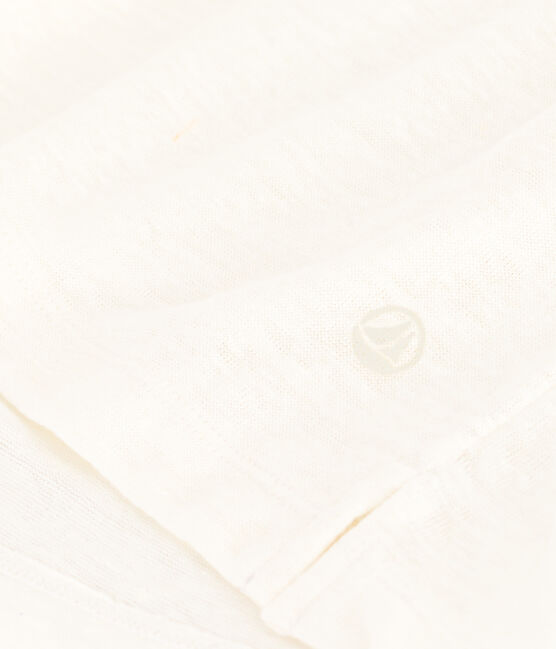 Women's Straight Round-Neck Linen T-Shirt ECUME white