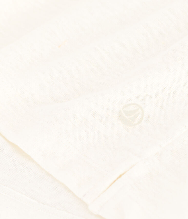 Women's Straight Round-Neck Linen T-Shirt white