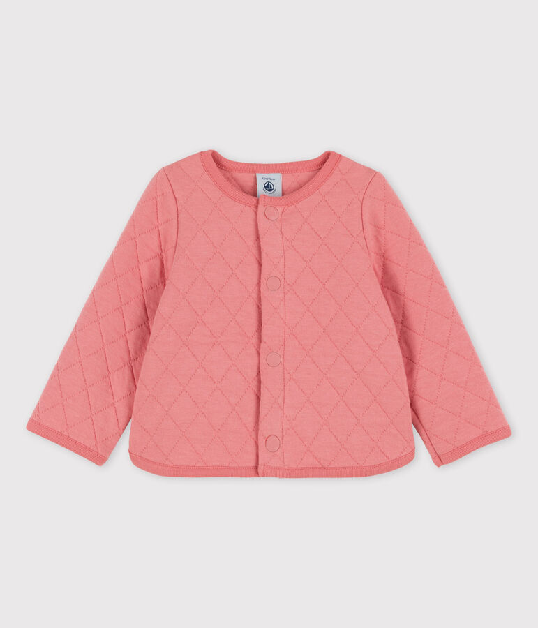 Babies' Quilted Tube Knit Cardigan pink