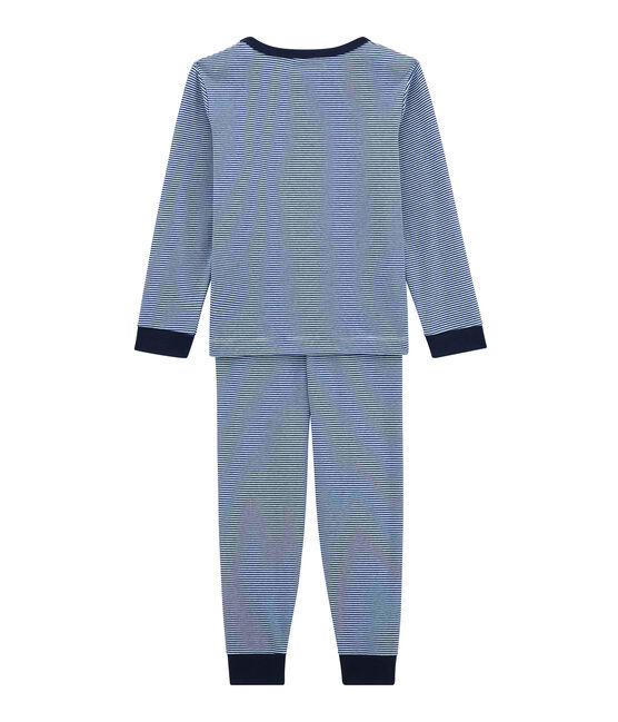 Little boy's pyjamas LIMOGES blue/MARSHMALLOW white