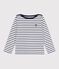Children's iconic stripy cotton Breton top MARSHMALLOW white/SMOKING blue
