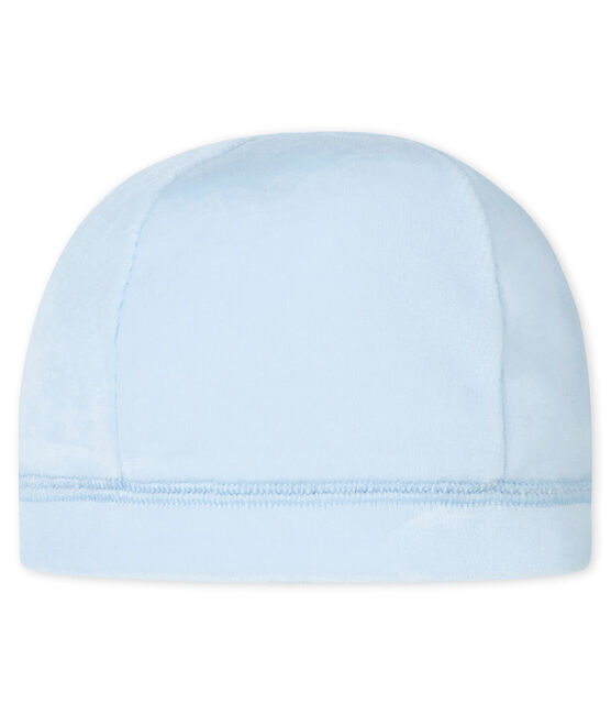 Unisex newborn baby's velour hat FRAICHEUR blue