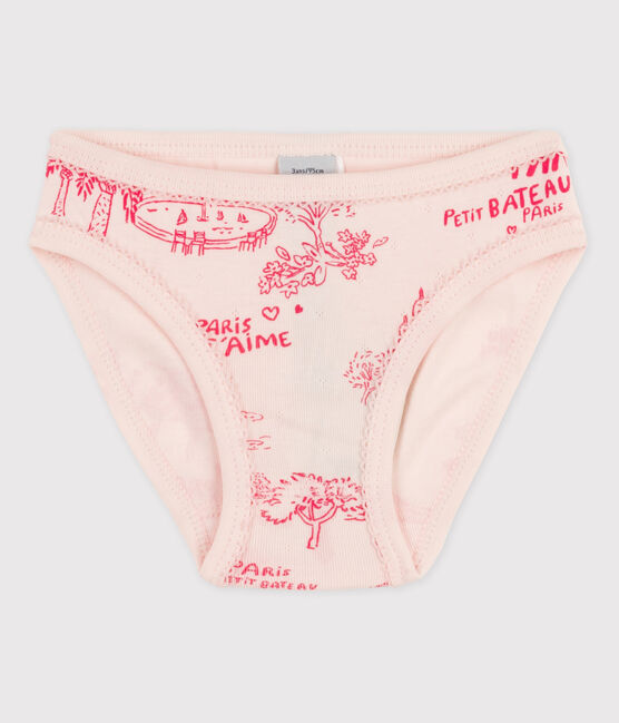 Girls' Cotton Briefs FLEUR pink/GROSEILLER pink