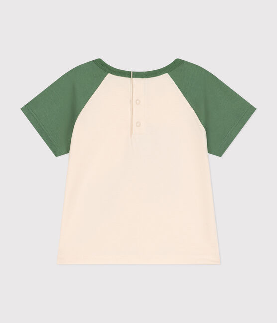 Babies' short-sleeved fine jersey T-shirt AVALANCHE /PALMERAIE