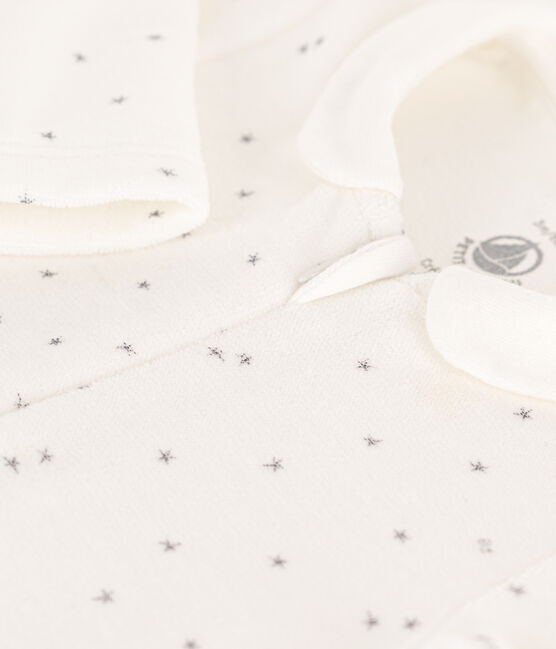 Starry Velour Sleepsuit MARSHMALLOW white/GRIS grey