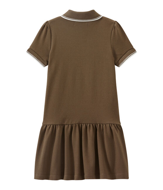 Girl's short-sleeved dress SHITAKE brown