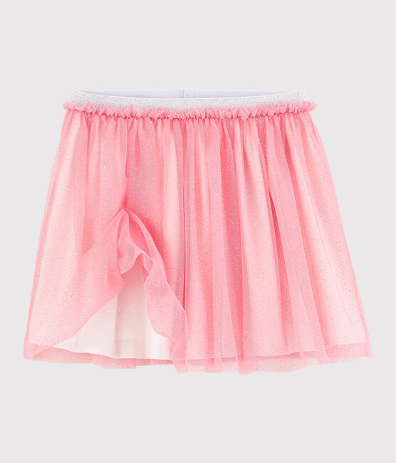 Girls' Glittery Tulle Skirt GRETEL pink/ARGENT grey