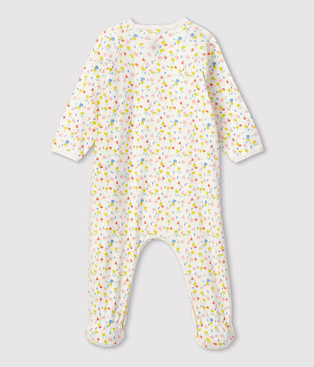 Babies' Floral Organic Cotton Sleepsuit white/multicolor