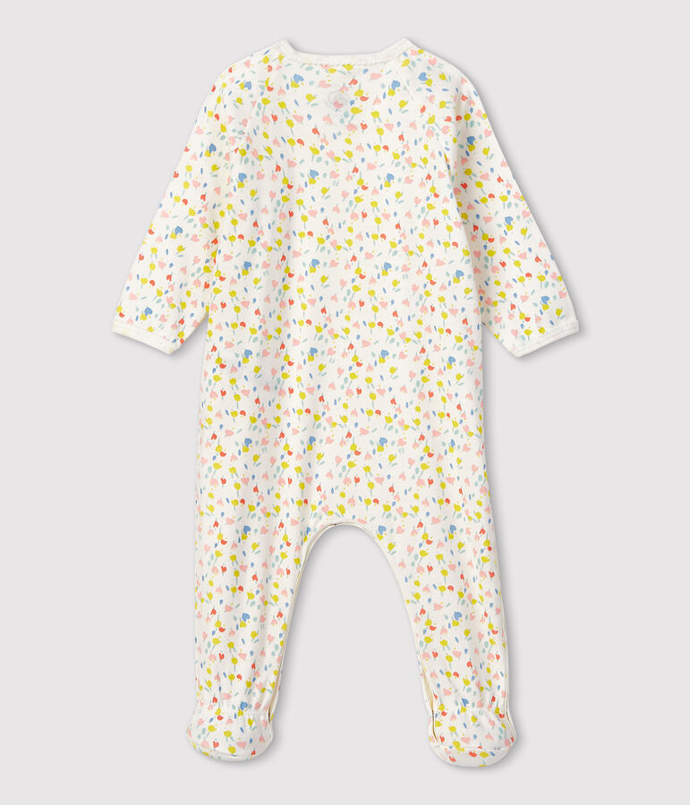 Babies' Floral Organic Cotton Sleepsuit white/multicolor