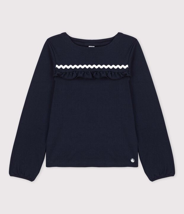 Tee-shirt manches longues en coton enfant fille SMOKING