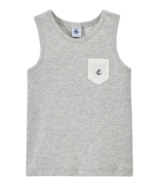 Boy's tank top with breast pocket BELUGA CHINE grey