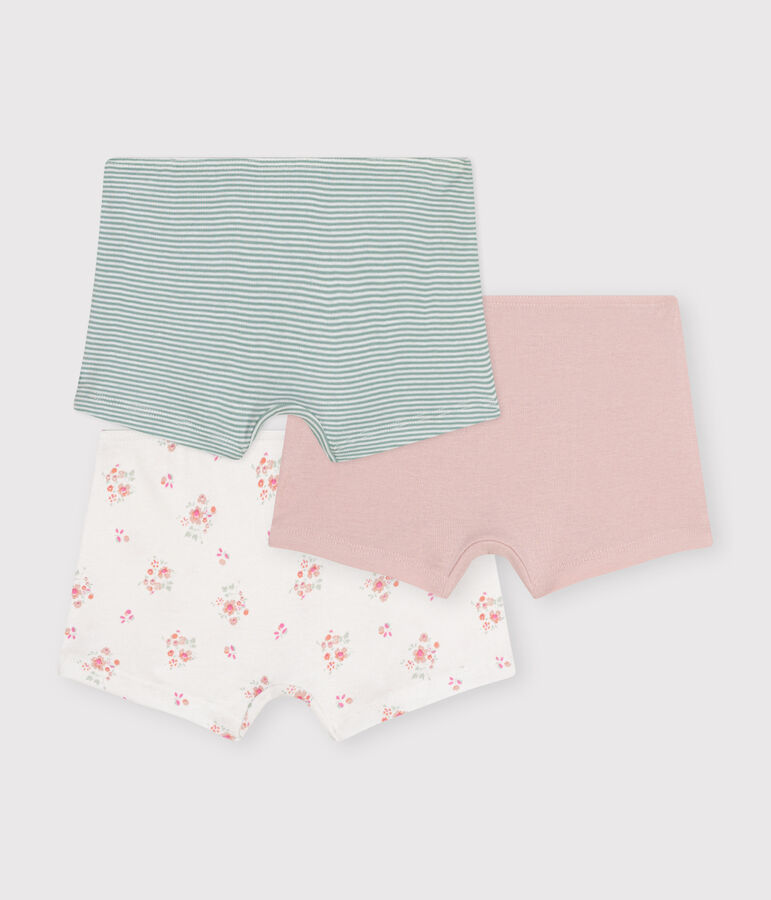 Children's floral cotton shorties - 3-pack multicolor
