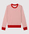 Women's Breton Stripe Cotton T-Shirt MARSHMALLOW white/TERKUIT red