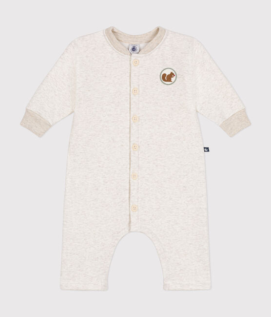 Babies' soft, warm fleece jumpsuit MONTELIMAR CHINE beige