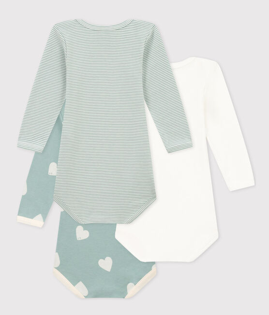 Babies' Heart Patterned Long-Sleeved Cotton Bodysuits - 3-Pack variante 1