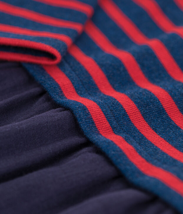 Babies' Long-Sleeved Dual Material Dress blue/blue