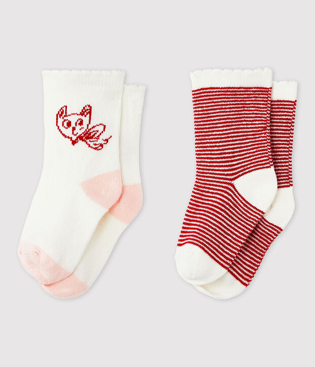 Baby Girls' Patterned Socks - 2-Pack multicolor