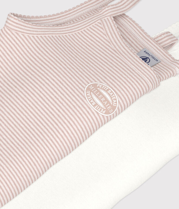 Children's cotton vests with fine straps - 2-pack multicolor