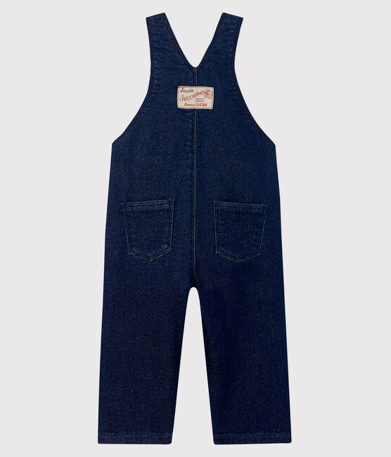 Babies' Denim Fleece Dungarees JEAN blue