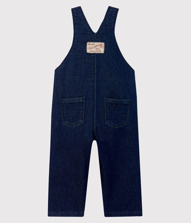 Babies' Denim Fleece Dungarees blue