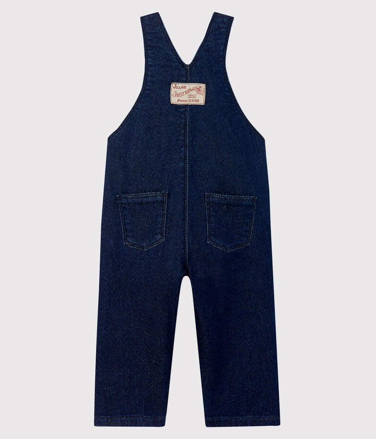 Babies' Denim Fleece Dungarees blue