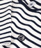 Women's long-sleeved cotton Breton top MARSHMALLOW white/SMOKING blue