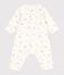 Babies' footless floral-print cotton bodyjamas MARSHMALLOW white/MULTICO white