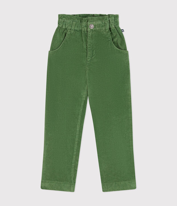 Girls' corduroy trousers green