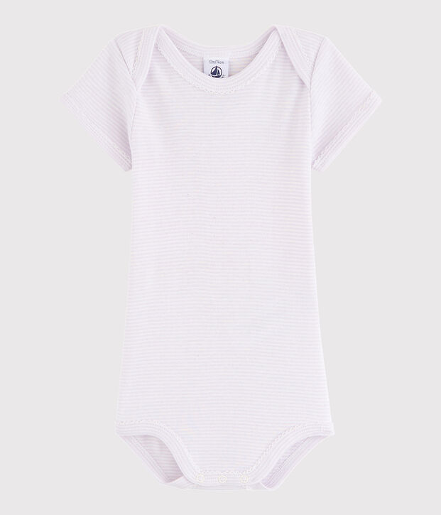 Baby Girls' Short-Sleeved Bodysuit purple/white