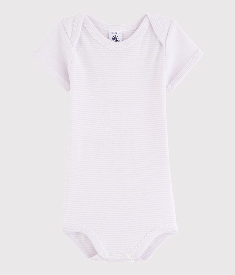 Baby Girls' Short-Sleeved Bodysuit purple/white