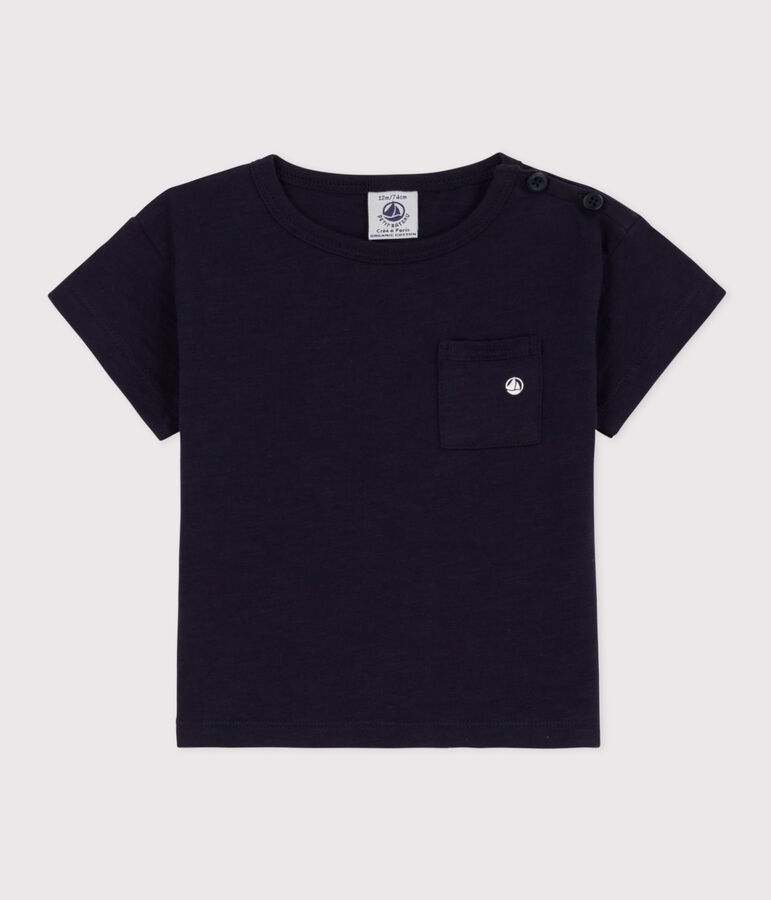 Babies' Short-Sleeved Slub Jersey T-Shirt SMOKING blue