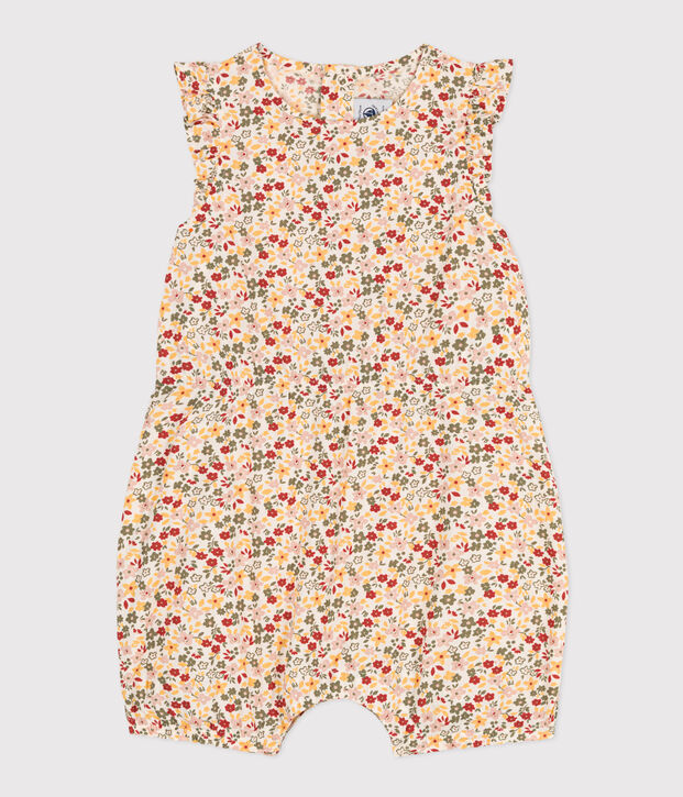 Babies' Printed Poplin Playsuit Ecru/multicolor