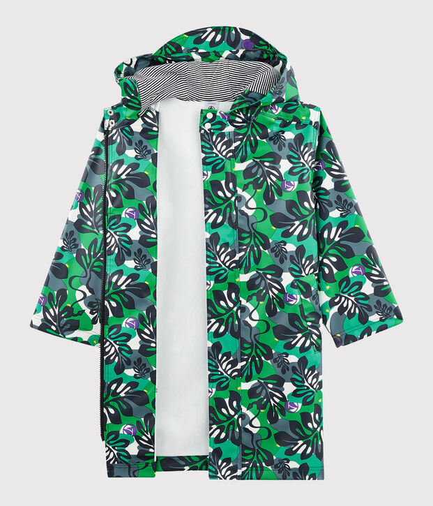 Boys' Waxed Coat white/multicolor