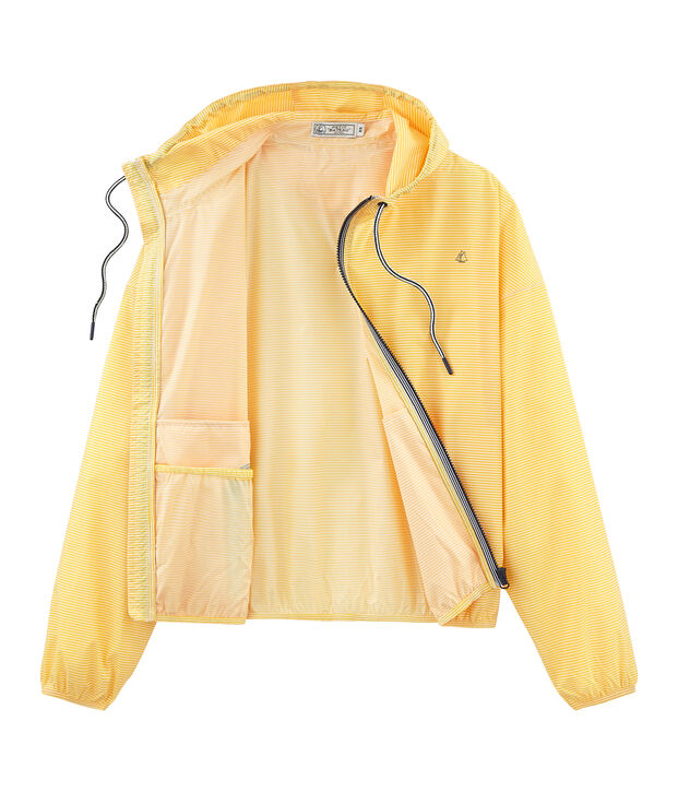 Unisex short windbreaker yellow/white
