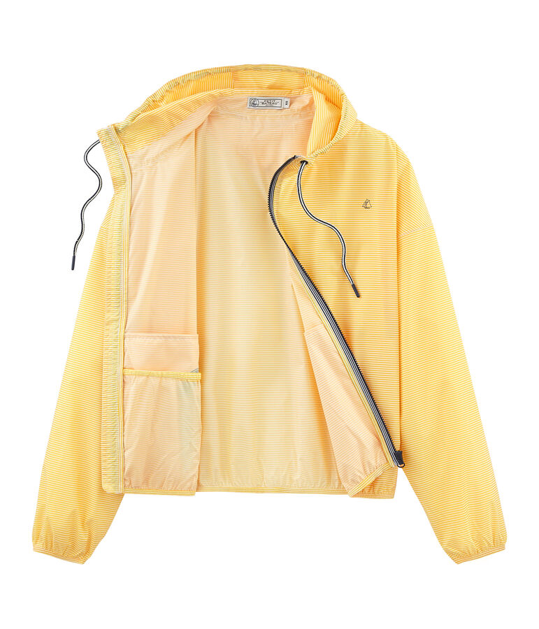 Unisex short windbreaker yellow/white