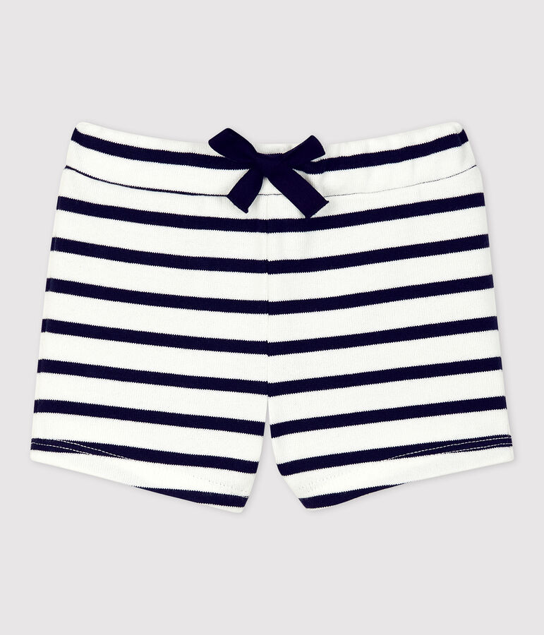 Babies' Thick Organic Jersey Shorts white/blue