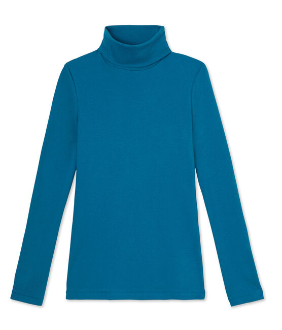 Women's thin polo in heritage cotton Mallard blue