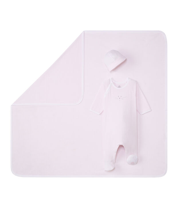 Unisex baby's gift set in 1 x 1 rib. multicolor