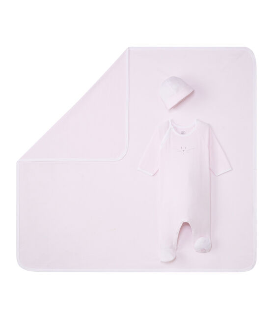 Unisex baby's gift set in 1 x 1 rib. variante 2