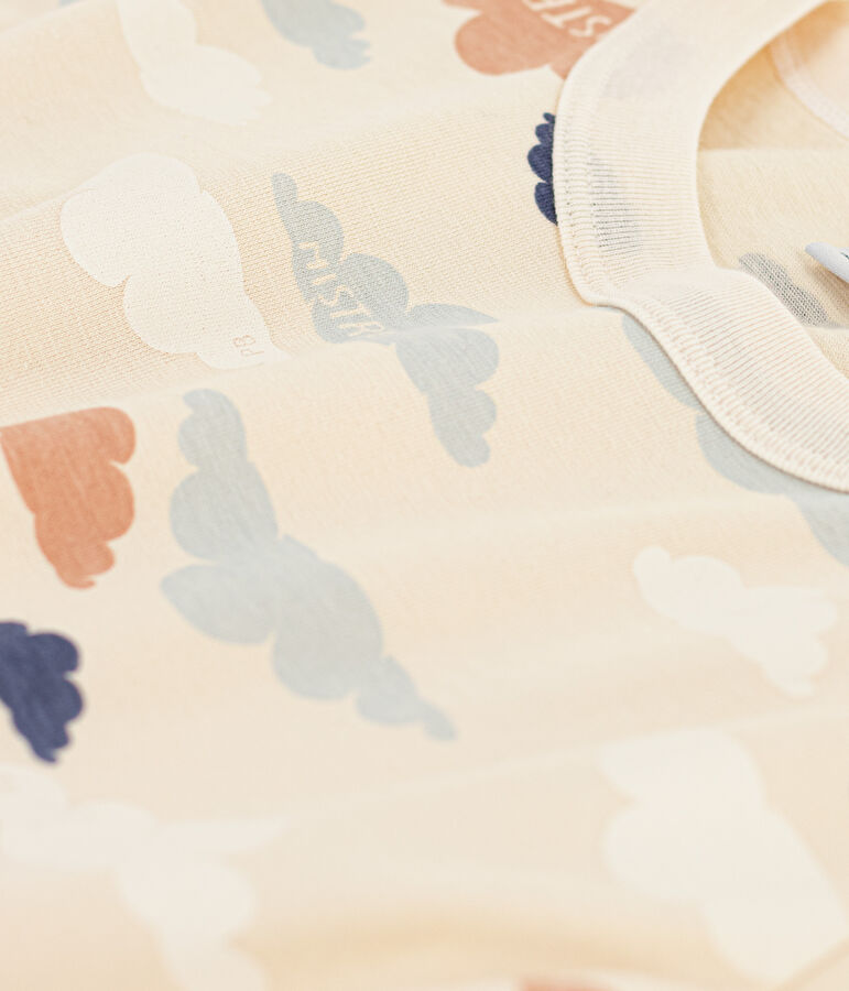 Boys' Short-Sleeved Patterned T-Shirt Ecru/multicolor