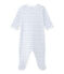 Baby girl's print sleepsuit ECUME white/BLEU blue