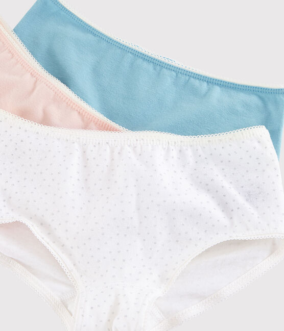 Girls' Silver Spotted Organic Cotton and Elastane Hipsters - 3-Pack variante 1
