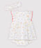 Baby Girls' Sleeveless Organic Cotton Poplin Dress with Bloomers and Headband MARSHMALLOW white/MULTICO white