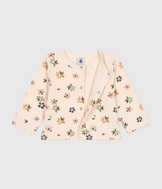 Babies' tube knit cardigan AVALANCHE white/MULTICO