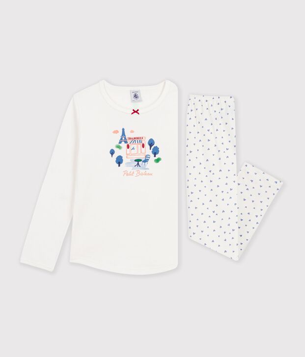 Children's Paris motif cotton pyjamas blue/blue
