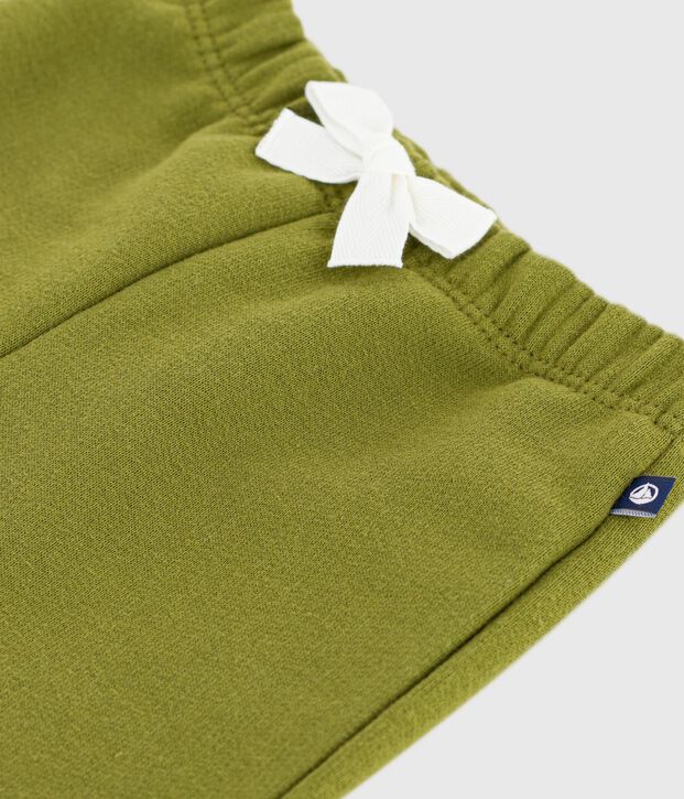 Babies' plain cotton trousers green