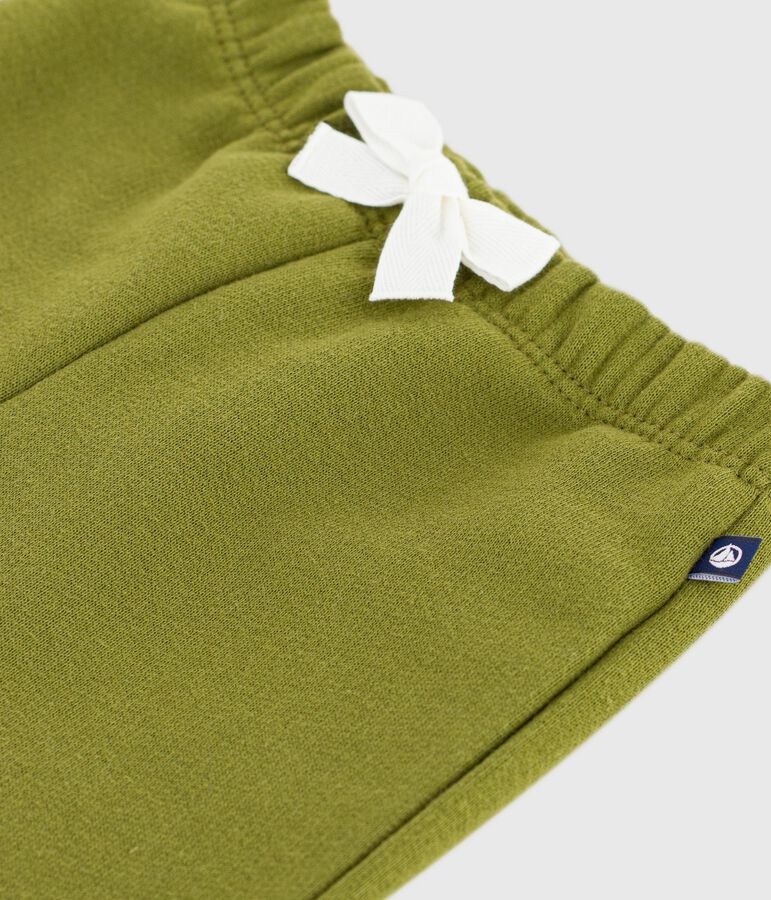 Babies' plain cotton trousers green
