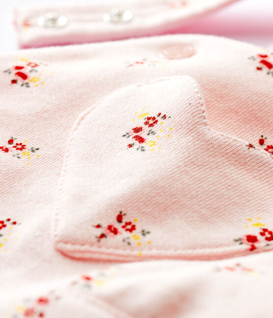 Baby Girls' Printed Fleece Dungarees FLEUR pink/MULTICO white