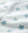 Babies' Starry Grey Footless Cotton Sleepsuit ECUME white/MISTIGRI grey