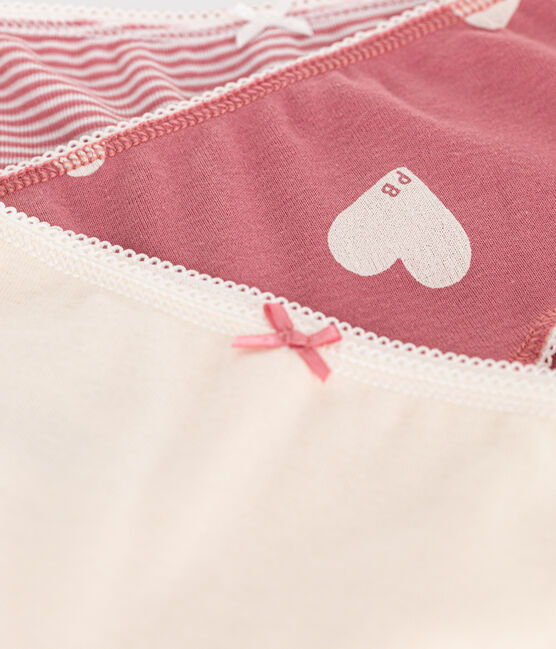 Children's cotton heart-patterned shorties - 3-pack variante 1